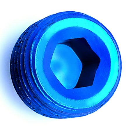 1/2" NPT Blue Alum. Allen Socket Pipe Plug IMCA Hot Rod Street Rod Made In USA